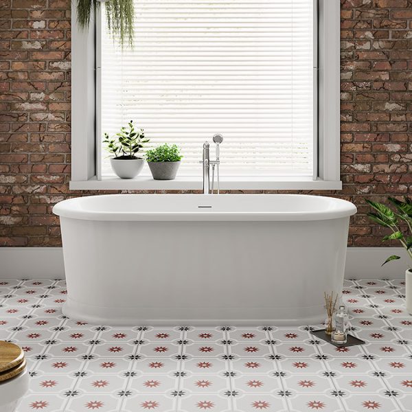 Chatsworth 1800 Roll Top Freestanding Curved Bath   Double Ended with Chrome Waste - Image 7