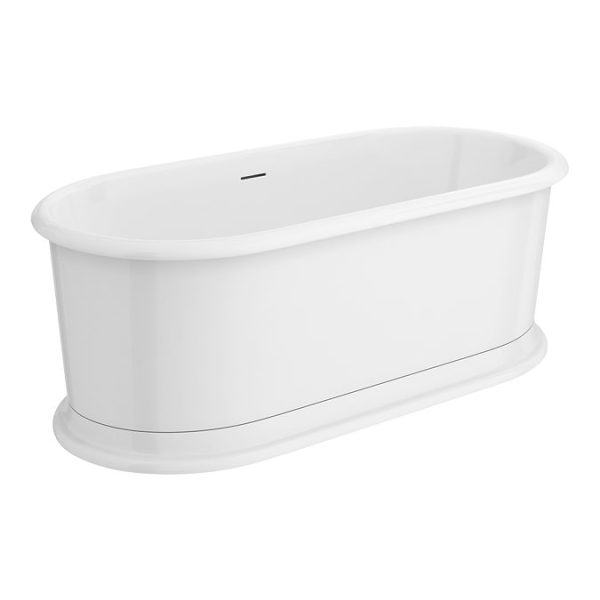 Chatsworth 1800 Roll Top Freestanding Curved Bath   Double Ended with Chrome Waste - Image 6