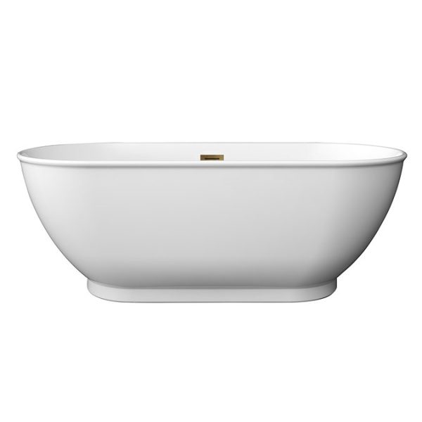 Chatsworth 1700 Freestanding Curved Bath   Double Ended with Antique Brass Waste - Image 3