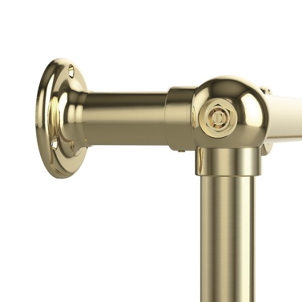 Chatsworth Traditional 598 x 1194 Brushed Brass Floor Mounted Heated Towel Rail - Image 3