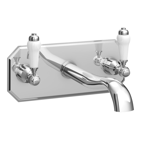 Chatsworth 1928 Wall Mounted Lever Basin Mixer Tap with Faceplate   Chrome