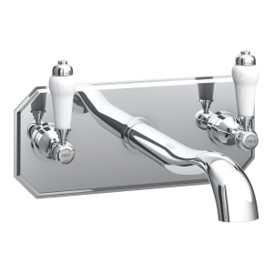 Chatsworth 1928 Wall Mounted Lever Bath Filler with Faceplate   Chrome