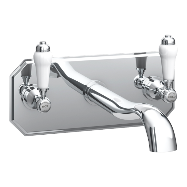 Chatsworth 1928 Wall Mounted Lever Bath Filler with Faceplate   Chrome