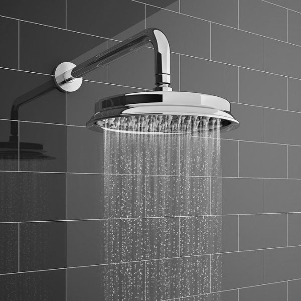 Chatsworth 1928 Black Traditional Push Button Shower Valve Pack with Handset + Rainfall Shower Head - Image 4