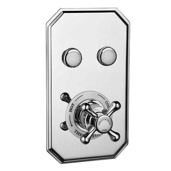 Chatsworth 1928 Traditional Push Button Shower Pack with Slide Rail Kit + Ceiling Mounted Head - Image 4