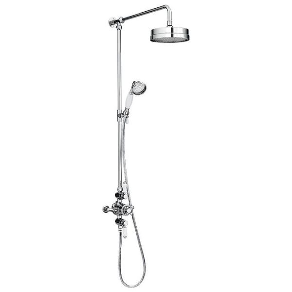 Chatsworth 1928 Traditional Triple Exposed Shower Valve (incl. Luxury Riser Kit, Diverter, 8" Rose and Handset) - Image 2
