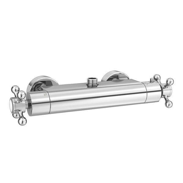 Chatsworth Traditional Crosshead Top Outlet Thermostatic Bar Shower Valve incl. Rigid Riser Kit - Image 2