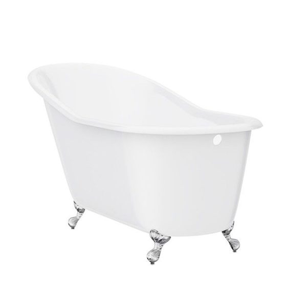 Ashton Cast Iron Bath with Chrome Feet (1530 x 760mm Slipper Roll Top) - Image 4