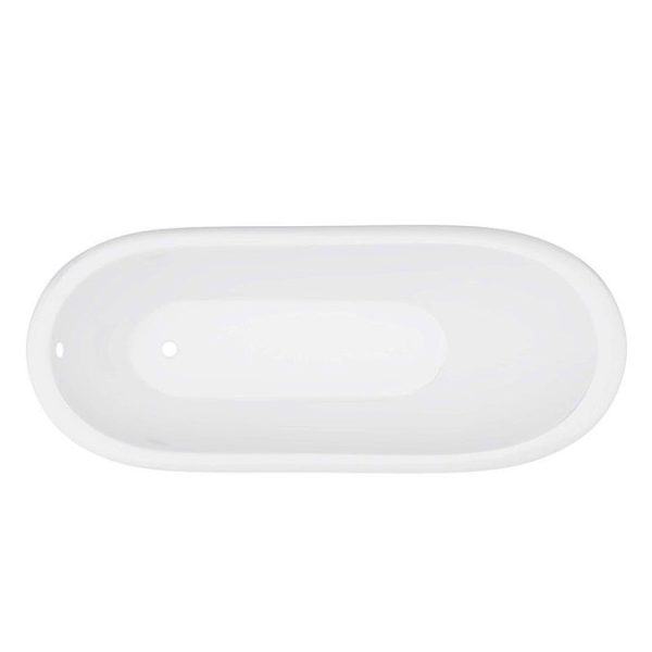 Thames Cast Iron Bath with Chrome Feet (1700 x 780mm Slipper Flat Rim) - Image 5