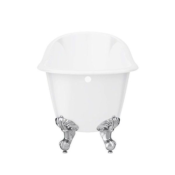 Thames Cast Iron Bath with Chrome Feet (1700 x 780mm Slipper Flat Rim) - Image 2