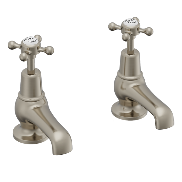Burlington Claremont 3" Basin Taps   Brushed Nickel