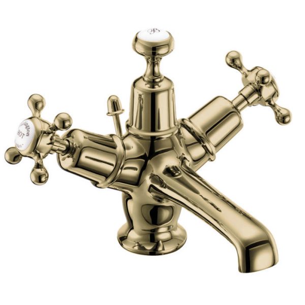 Burlington Gold Claremont Basin Mixer with Pop up Waste