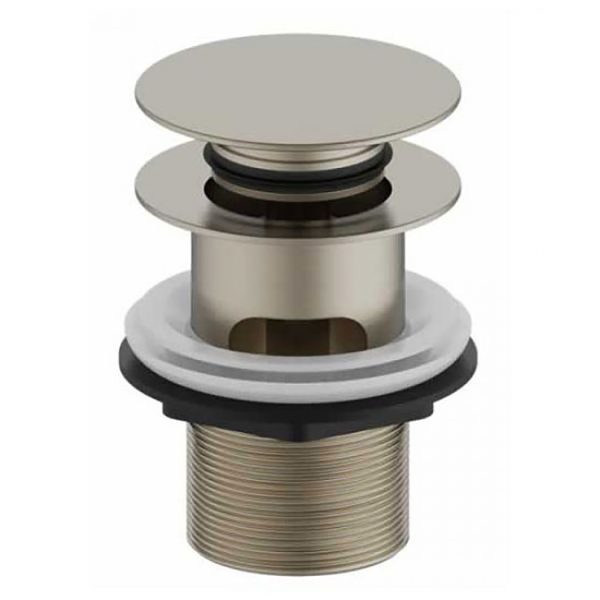 Burlington Claremont Basin Mixer with Click Clack Waste   Brushed Nickel - Image 2