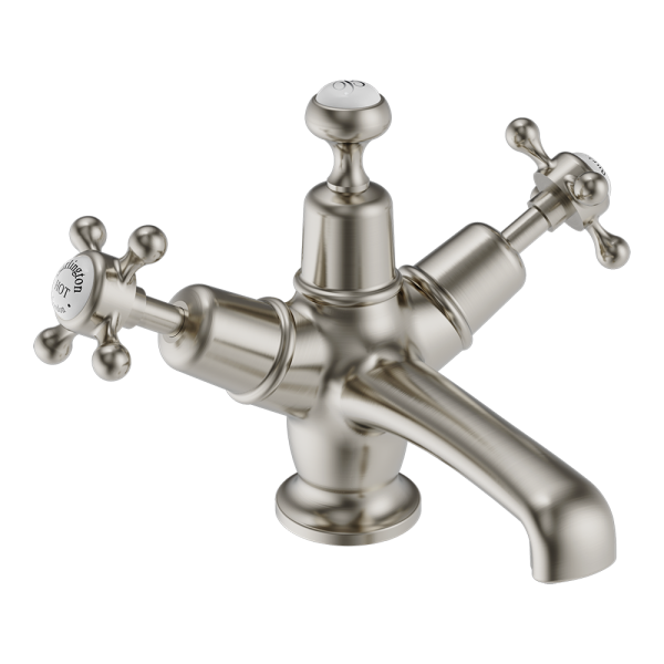 Burlington Claremont Basin Mixer with Click Clack Waste   Brushed Nickel