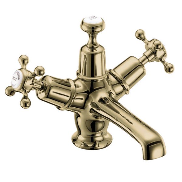 Burlington Gold Claremont Basin Mixer with Click Clack Waste