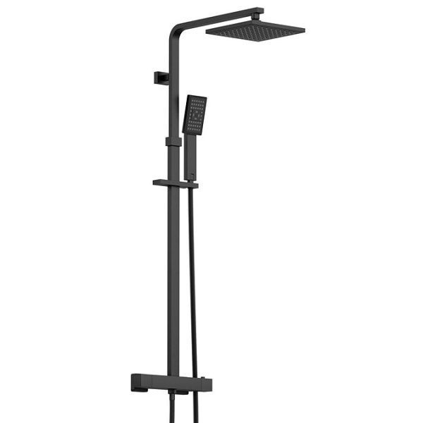 Orchard Wye Matt Black Thermostatic Bar Valve Shower System - Image 2
