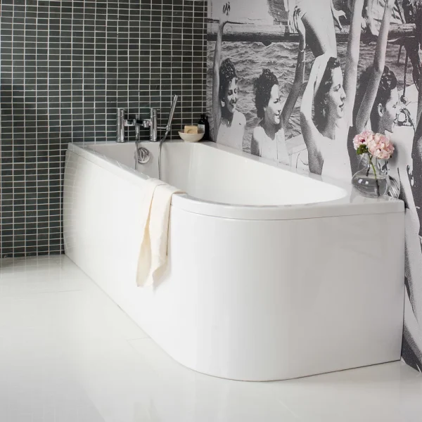 Cleargreen Viride Offset 170cm x 75cm Single Ended Bath + Panel