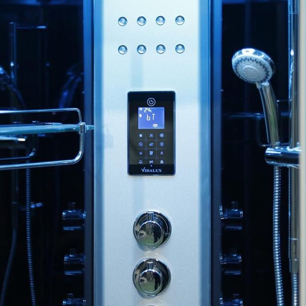 Vidalux Clearwater 1200 x 800 Black Frame Steam Shower - Image 3