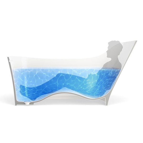Clearwater   Nebbia Natural Stone Bath Hand Polished White   1600 x 800mm - Image 5