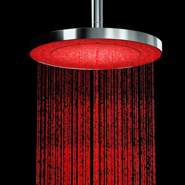 Cruze LED Triple Thermostatic Valve with Round Shower Head + Handset - Image 2