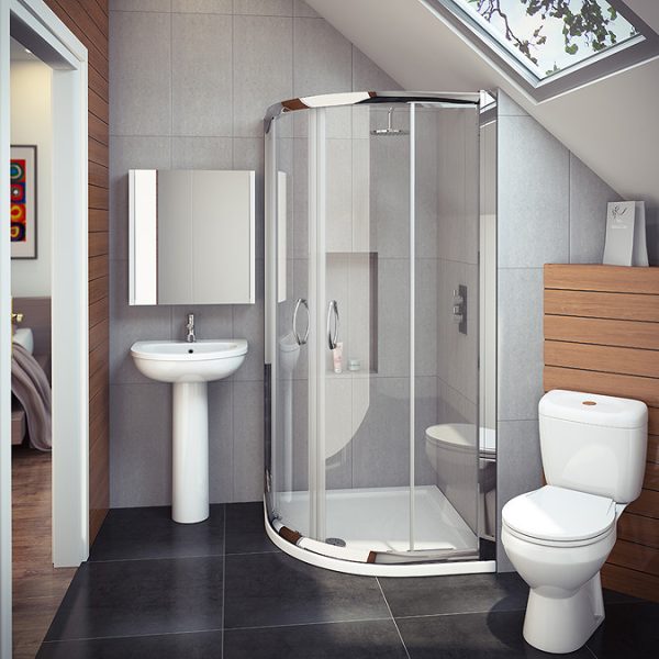 Cove Quadrant Shower Enclosure with Tray + Waste - Image 4