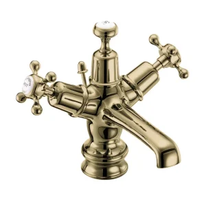 Burlington Gold Claremont Regent Basin Mixer with Pop up Waste