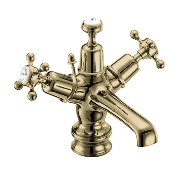 Burlington Gold Claremont Regent Basin Mixer with Pop up Waste