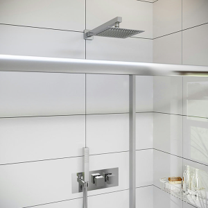 Orchard Wharfe Chrome Thermostatic Twin Square Shower Valve Set With Head + Handset