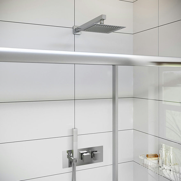 Orchard Wharfe Chrome Thermostatic Twin Square Shower Valve Set With Head + Handset