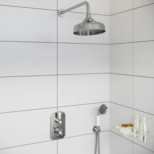 Orchard Dulwich Thermostatic Twin Round Concealed Shower Valve Set with Head + Handset
