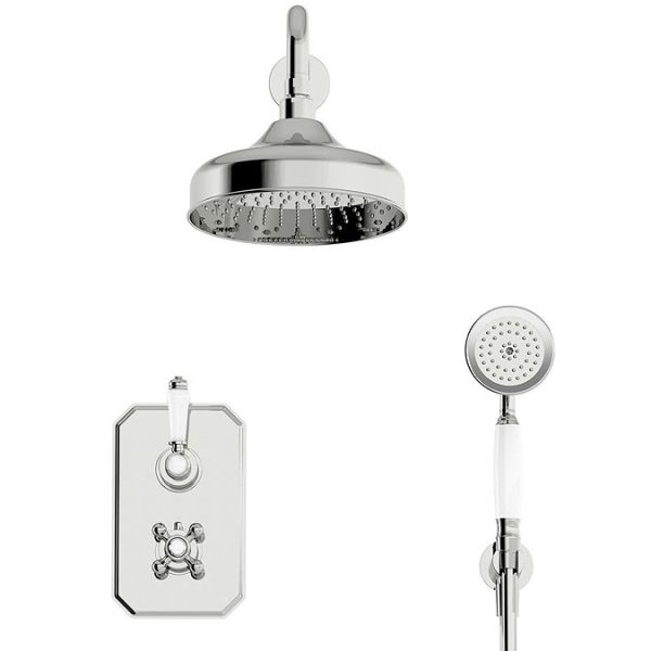 Orchard Dulwich Thermostatic Twin Round Concealed Shower Valve Set with Head + Handset - Image 4