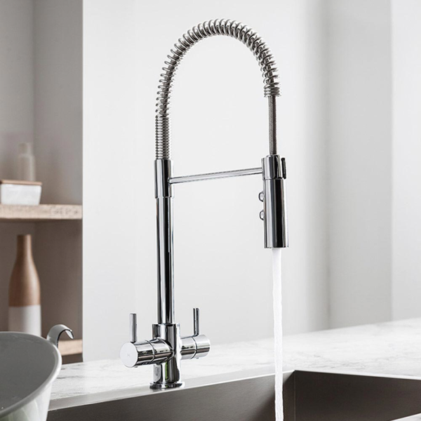 Crosswater Cook Dual Control Kitchen Mixer with Flexi Spray