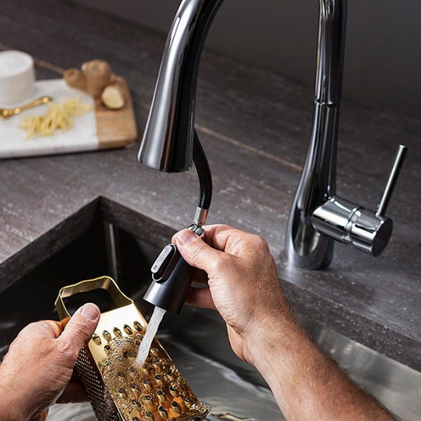 Crosswater Cook Side Lever Kitchen Mixer with Concealed Dual Function Spray - Image 2
