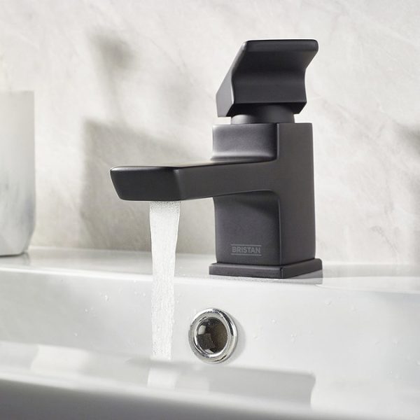 Bristan Cobalt Black Mono Basin Mixer with Clicker Waste - Image 5