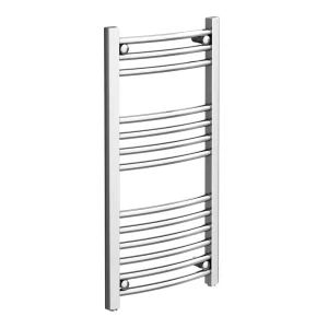 Diamond Curved Heated Towel Rail   400mm x 800mm   Chrome