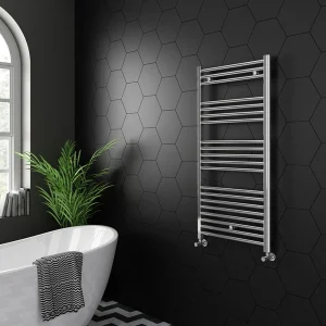 Diamond Heated Towel Rail   600mm x 1200mm   Chrome   Straight