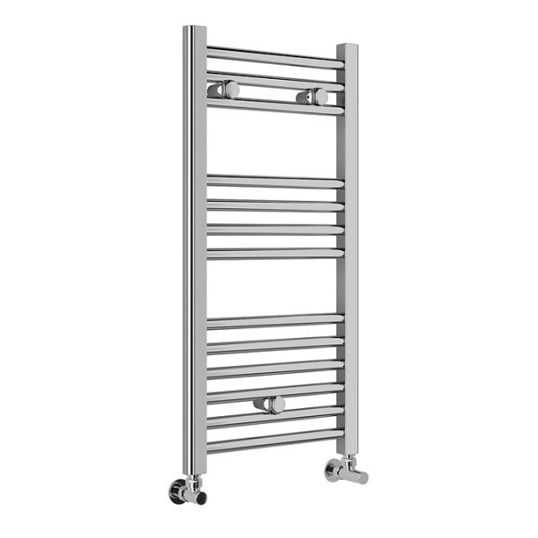 Diamond Heated Towel Rail   W400mm x H800mm   Chrome   Straight - Image 3