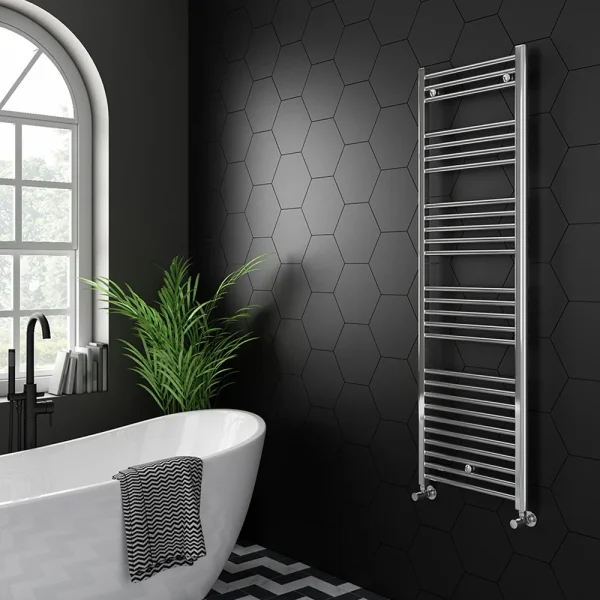 Diamond Heated Towel Rail   W500 x H1600mm   Chrome   Straight