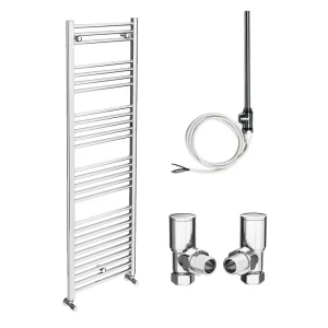 Diamond 500 x 1600mm Straight Heated Towel Rail (incl. Valves + Electric Heating Kit)