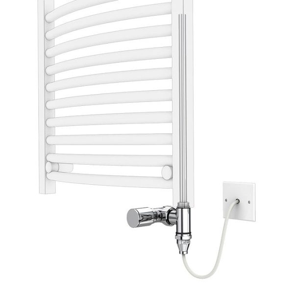 Diamond 500 x 1200mm Straight Heated Towel Rail (incl. Valves + Electric Heating Kit) - Image 3