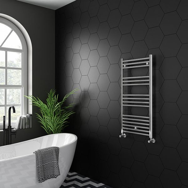Diamond 500 x 1000mm Straight Heated Towel Rail (incl. Valves + Electric Heating Kit) - Image 3