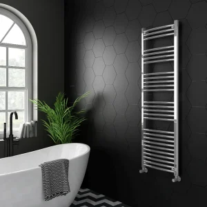 Diamond Curved Heated Towel Rail   W500 x H1600mm   Chrome