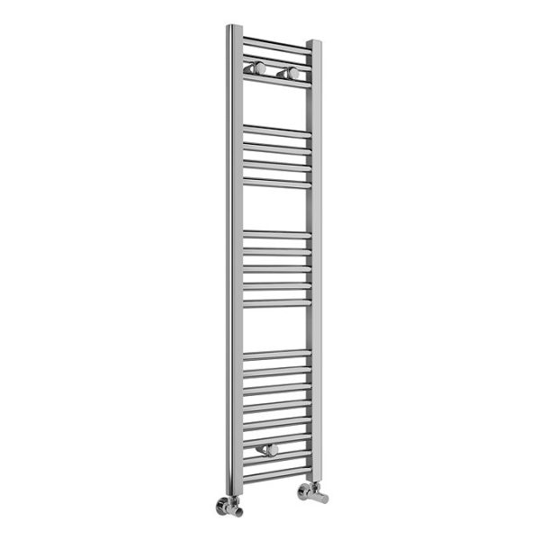 Diamond Heated Towel Rail   W300 x H1200mm   Chrome   Straight - Image 2