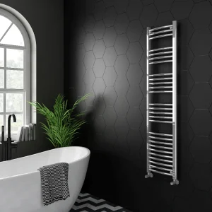 Diamond Curved Heated Towel Rail   W400 x H1600mm   Chrome