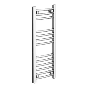 Diamond Curved Heated Towel Rail   W300 x H800mm   Chrome