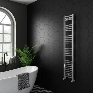 Diamond Heated Towel Rail   W300 x H1600mm   Chrome   Straight