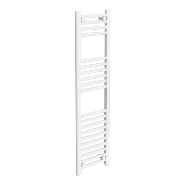 Diamond Heated Towel Rail   W300 x H1200mm   White   Straight - Image 2