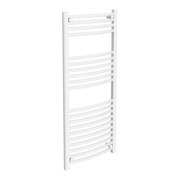 Diamond Curved Heated Towel Rail   W500 x H1200mm   White - Image 2