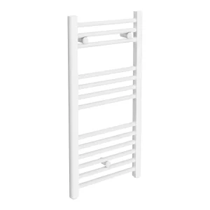 Diamond Heated Towel Rail   W400 x H800mm   White   Straight
