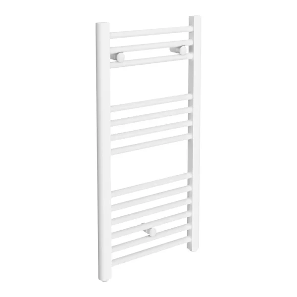 Diamond Heated Towel Rail   W400 x H800mm   White   Straight